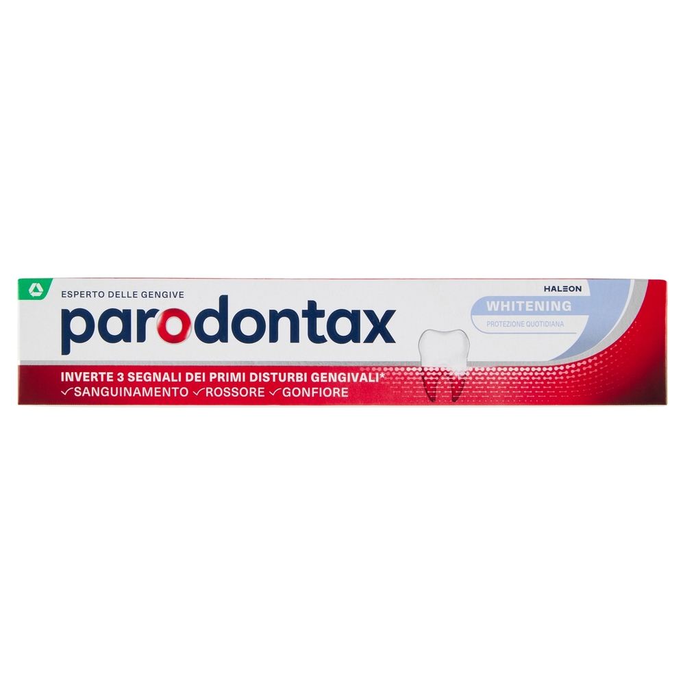 Parodontax whitening dentifricio quotidiano con fluoro per gengive più sane e denti forti 75 ml